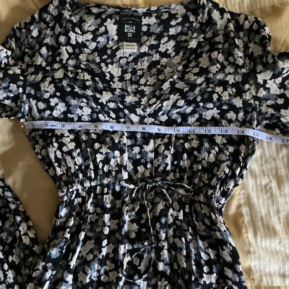 Billabong Button-Up Maxi Dress XS Black Floral Tie Waist Long Sleeve - Picture 12 of 12